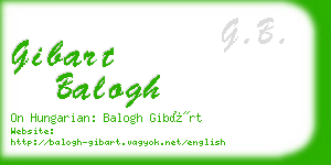 gibart balogh business card